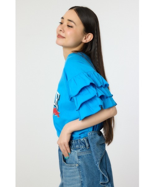 RODEO CROWNS WIDE BOWL（ロデオクラウンズワイドボウル）の「SPARKLE フリルトップス（Tシャツ/カットソー・レディース・オフホワイト/ライトブラック/ブルー・FREE）」の5枚目の写真