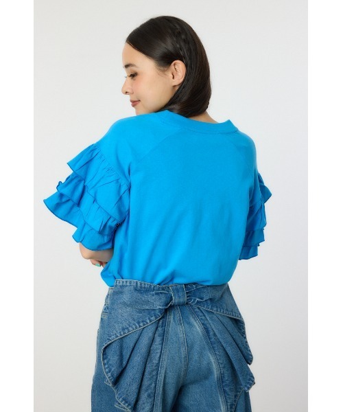 RODEO CROWNS WIDE BOWL（ロデオクラウンズワイドボウル）の「SPARKLE フリルトップス（Tシャツ/カットソー・レディース・オフホワイト/ライトブラック/ブルー・FREE）」の6枚目の写真