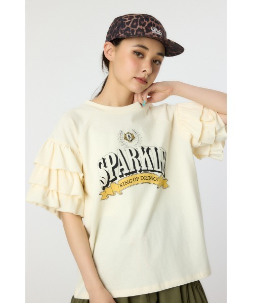 RODEO CROWNS WIDE BOWL（ロデオクラウンズワイドボウル）の「SPARKLE フリルトップス（Tシャツ/カットソー・レディース・オフホワイト/ライトブラック/ブルー・FREE）」の9枚目の写真