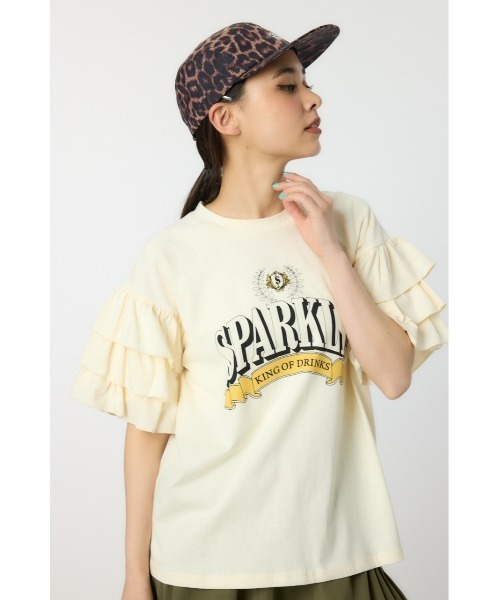 RODEO CROWNS WIDE BOWL（ロデオクラウンズワイドボウル）の「SPARKLE フリルトップス（Tシャツ/カットソー・レディース・オフホワイト/ライトブラック/ブルー・FREE）」の10枚目の写真