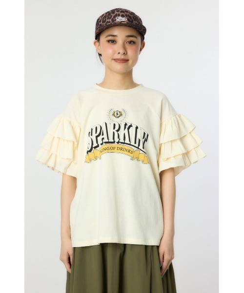 RODEO CROWNS WIDE BOWL（ロデオクラウンズワイドボウル）の「SPARKLE フリルトップス（Tシャツ/カットソー・レディース・オフホワイト/ライトブラック/ブルー・FREE）」の15枚目の写真