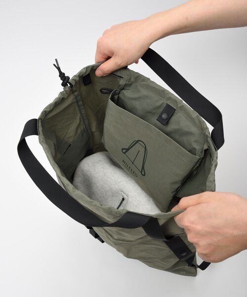 TRAVEL SHOP MILESTO(トラベルショップミレスト)の「MILESTO UTILITY パッカブル2WAYリュック(バックパック/リュック・メンズ・カーキ/キャメル/ブラック・フリ-)」の8枚目の写真