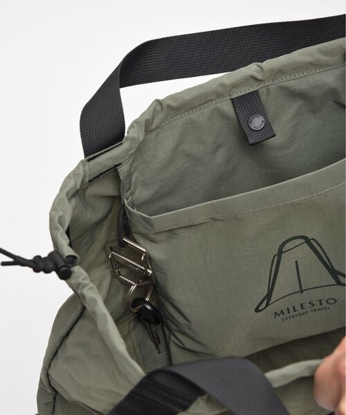 TRAVEL SHOP MILESTO(トラベルショップミレスト)の「MILESTO UTILITY パッカブル2WAYリュック(バックパック/リュック・メンズ・カーキ/キャメル/ブラック・フリ-)」の6枚目の写真