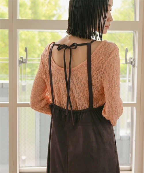 miette(ミエット)の「バックリボンスエードワンピース(ワンピース・レディース・ダークブラウン/ブラック・M/S)」の10枚目の写真