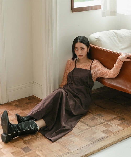 miette(ミエット)の「バックリボンスエードワンピース(ワンピース・レディース・ダークブラウン/ブラック・M/S)」の14枚目の写真