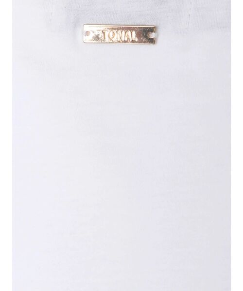 TONAL（トーナル）の「ペプラムフレアデザインTシャツ（Tシャツ/カットソー・レディース・ブラック/オフホワイト/ベージュ・MEDIUM）」の13枚目の写真