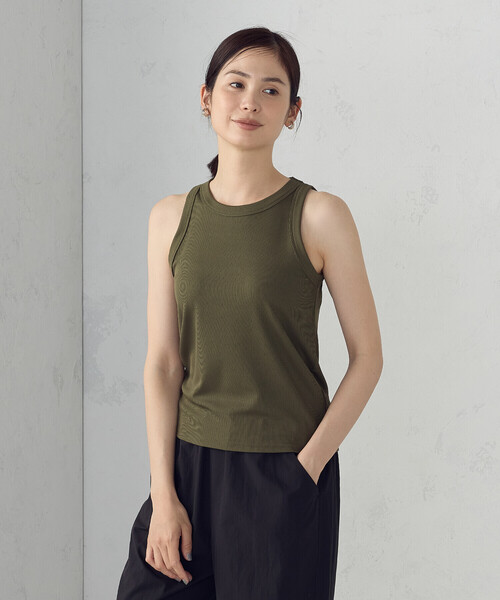 COMME CA ISM（コムサイズム）の「アメリカンスリーブ タンクトップ（タンクトップ・レディース・アイボリー/ブラック/カーキ/チャコール・MEDIUM/LARGE）」の4枚目の写真