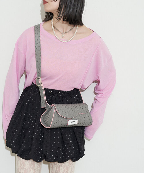 GRAIN(グレイン)の「【GRAIN/グレイン】オーストリッチ変形フラップショルダーバッグ(ショルダーバッグ・レディース・グレー/アイボリー/ブルー・FREE)」の22枚目の写真