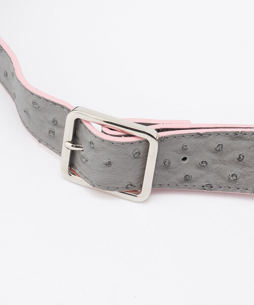 GRAIN/グレイン】オーストリッチ変形フラップショルダーバッグ