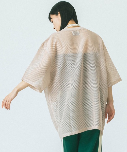 OKIRAKU×ROSEBUD リメイク 透け素材スリーブ スウェット ベージュ ROSE BUD トレーナー スウェット (OKIRAKU×ROSEBUD)PANEL