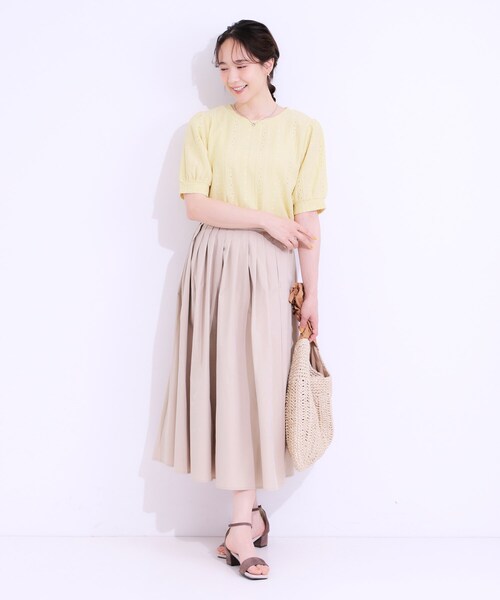 DRESKIP（ドレスキップ）の「【S-LL/二の腕カバー】大人フェミニンな印象に ジャカードレーストップス（Tシャツ/カットソー・レディース・ブラック/イエロー系その他/オフホワイト/ナチュラル/ブルー・01/02/03/04）」の20枚目の写真