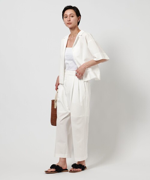 UNITED ARROWS テーパードパンツ　オフホワイト　34 美品 セール】エアリー タック テーパードパンツ WHITE（その他パンツ