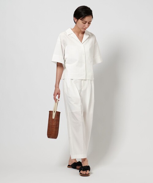 ユナイテッドアローズ UNITED ARROWS テーパード パンツ ホワイト セール】エアリー タック テーパードパンツ WHITE（その他パンツ