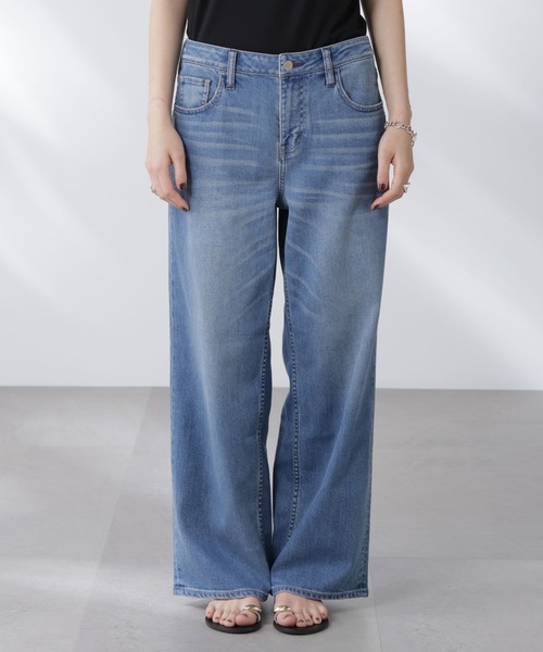 美品！Healthy DENIM ヘルシーデニム ワイドデニム Healthy denim】ワイドパンツデニム｜qualite / カリテ