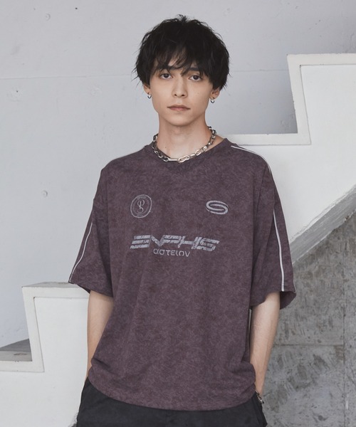 Spielio(シュピーリオ)の「【Spielio】 Vintage like Vneck game T-shirt/ ヴィンテージライクVネックゲームTシャツ(Tシャツ/カットソー・メンズ・バーガンディー/ホワイト/ブラック・M/L)」の3枚目の写真