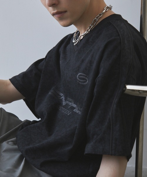 Spielio(シュピーリオ)の「【Spielio】 Vintage like Vneck game T-shirt/ ヴィンテージライクVネックゲームTシャツ(Tシャツ/カットソー・メンズ・バーガンディー/ホワイト/ブラック・M/L)」の7枚目の写真