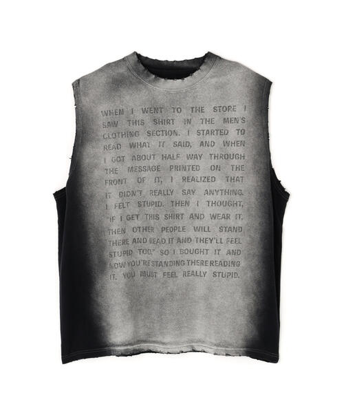 DANKE SCHON（ダンケシェーン）の「DankeSchon/ダンケシェーン/PIGMENT SPRAY NOSLEEVES WORD（Tシャツ/カットソー・メンズ・ブラック・L/M）」の2枚目の写真