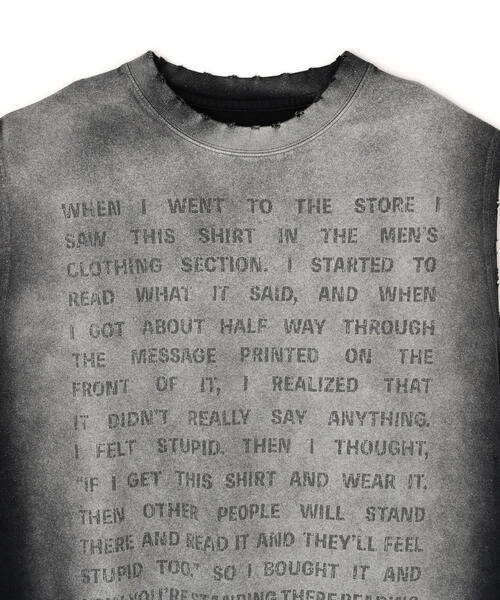 DANKE SCHON（ダンケシェーン）の「DankeSchon/ダンケシェーン/PIGMENT SPRAY NOSLEEVES WORD（Tシャツ/カットソー・メンズ・ブラック・L/M）」の3枚目の写真