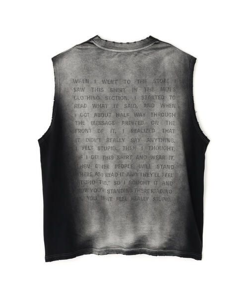 DANKE SCHON（ダンケシェーン）の「DankeSchon/ダンケシェーン/PIGMENT SPRAY NOSLEEVES WORD（Tシャツ/カットソー・メンズ・ブラック・L/M）」の9枚目の写真