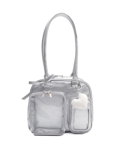 WEGO（ウィゴー）の「WEGO/きらふわぬい痛ボストンバッグ（トートバッグ・レディース・ブラック/サックスブルー/シルバー/ホワイト/ピンク/ライトパープル・FREE）」の6枚目の写真