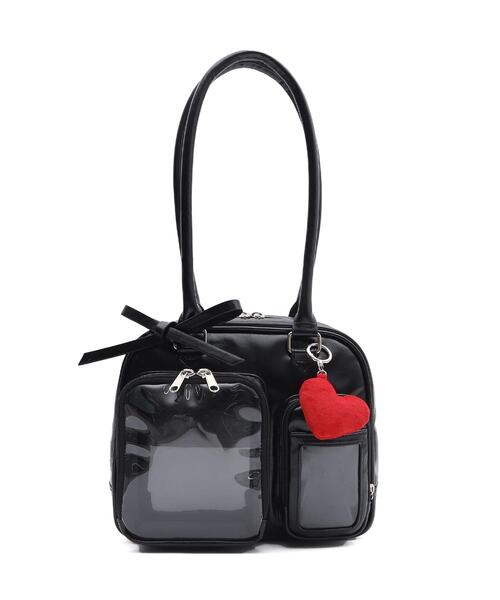 WEGO/きらふわぬい痛ボストンバッグ　ブラック WEGO/きらふわぬい痛ボストンバッグ（トートバッグ）｜WEGO