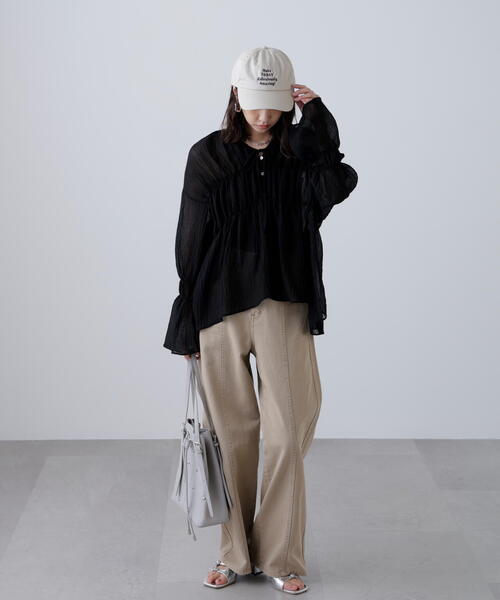 FREE'S MART(フリーズマート)の「◇シャーリングドロストチュニックブラウス(シャツ/ブラウス・レディース・イエロー/ホワイト/ブラウン/ブラック・FREE)」の6枚目の写真