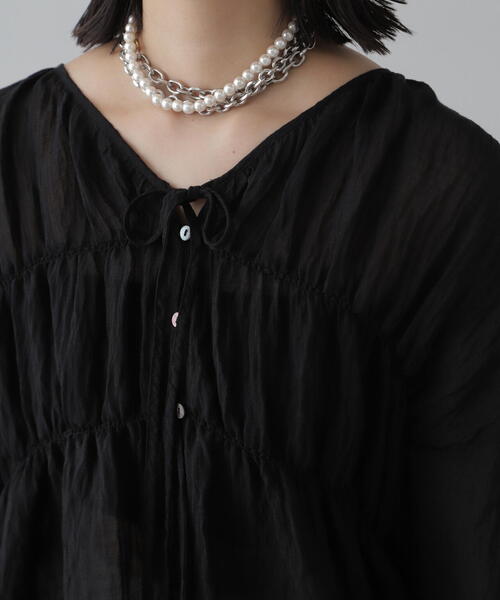 FREE'S MART(フリーズマート)の「◇シャーリングドロストチュニックブラウス(シャツ/ブラウス・レディース・イエロー/ホワイト/ブラウン/ブラック・FREE)」の11枚目の写真