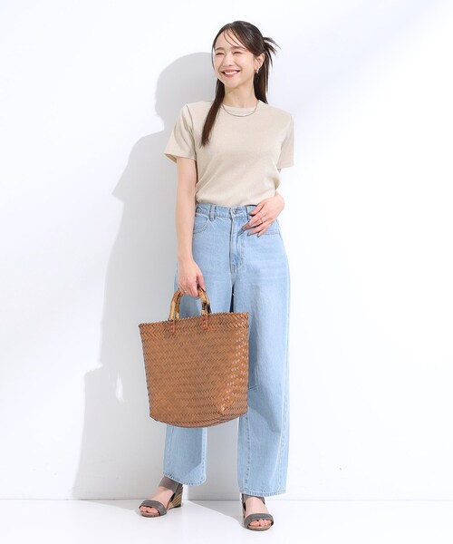 DRESKIP(ドレスキップ)の「【S-LL】大人のラメ感 テレコ半袖トップス(Tシャツ/カットソー・レディース・ゴールド/ライトオレンジ系/ブラック/シルバー・04/03/02/01)」の11枚目の写真