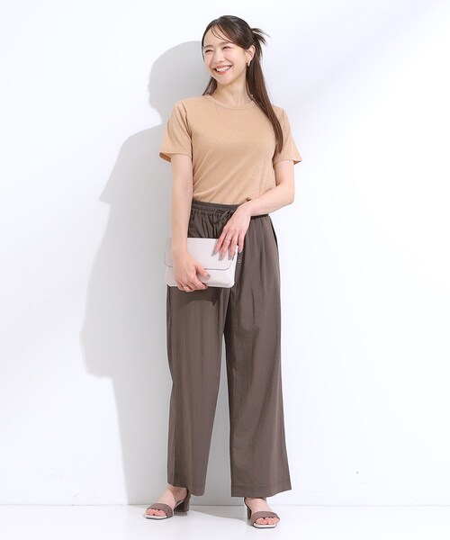 DRESKIP(ドレスキップ)の「【S-LL】大人のラメ感 テレコ半袖トップス(Tシャツ/カットソー・レディース・ゴールド/ライトオレンジ系/ブラック/シルバー・04/03/02/01)」の19枚目の写真