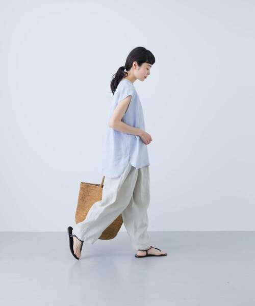 リネンフレンチクルーネック（Tシャツ/カットソー）｜かぐれ