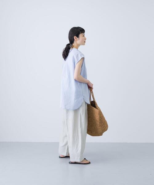 リネンフレンチクルーネック（Tシャツ/カットソー）｜かぐれ