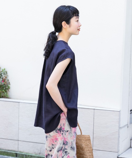 かぐれ　リネンフレンチAラインカットソー かぐれ（カグレ）の「リネンフレンチAラインカットソー（Tシャツ
