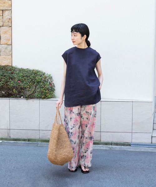 リネンフレンチクルーネック（Tシャツ/カットソー）｜かぐれ