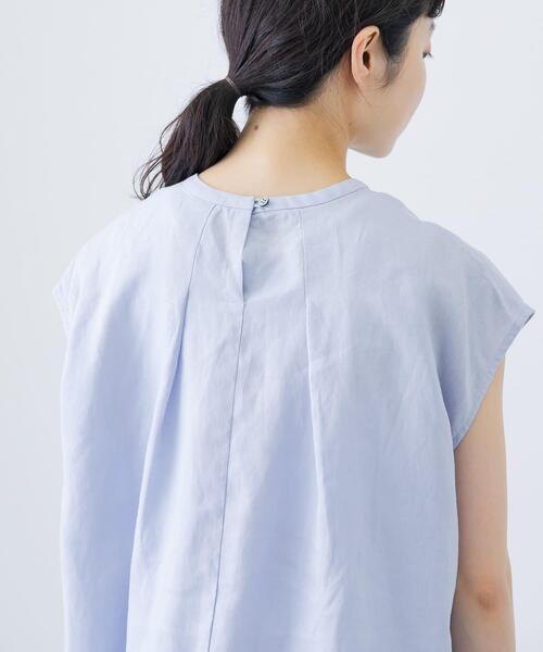 かぐれ（カグレ）の「リネンフレンチクルーネック（シャツ/ブラウス・レディース・ライトブルー/ネイビー/オフホワイト・FREE）」の22枚目の写真