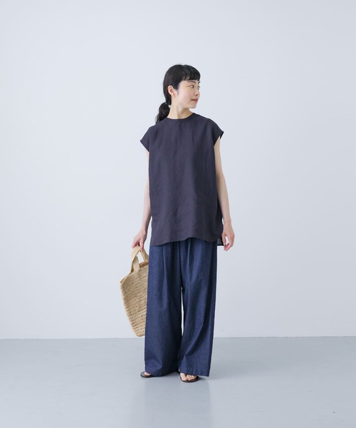 リネンフレンチクルーネック（Tシャツ/カットソー）｜かぐれ