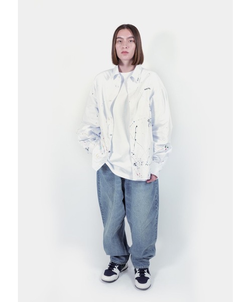 APPLEBUM(アップルバム)の「Paint Oversize Shirt(シャツ/ブラウス・メンズ・ホワイト・MEDIUM/LARGE)」の1枚目の写真