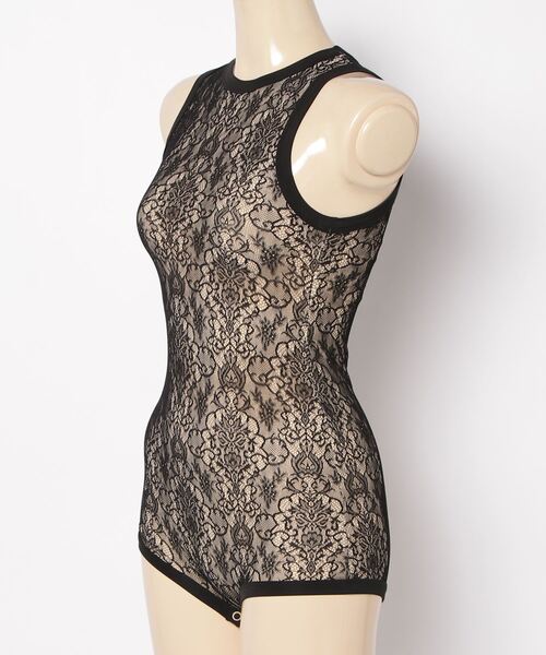 DLESS(ドレス)の「American sleeve bodysuits/アメリカンスリーブボディスーツ(Tシャツ/カットソー・レディース・ブラック×ベージュ・X-SMALL)」の3枚目の写真