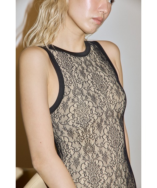DLESS(ドレス)の「American sleeve bodysuits/アメリカンスリーブボディスーツ(Tシャツ/カットソー・レディース・ブラック×ベージュ・X-SMALL)」の5枚目の写真