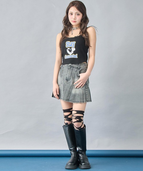 ANAP（アナップ）の「ハーフデニム プリーツスカート（スカート・レディース・ブラック/ブルー・S/XS）」の16枚目の写真