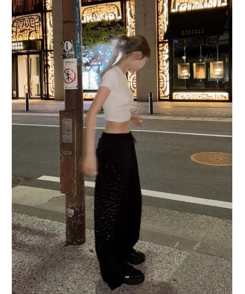 Darich(ダーリッチ)の「シャイニーバレルスウェットパンツ(スウェットパンツ・レディース・ホワイト/ブラック/グレー・FREE)」の5枚目の写真