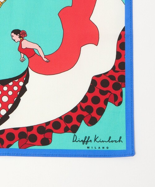 UNITED ARROWS（ユナイテッドアローズ）の「＜Dieffe Kinloch＞Fan Dance/ハンカチ（バンダナ/スカーフ・メンズ・ターコイズブルー系/オレンジ・FREE）」の4枚目の写真