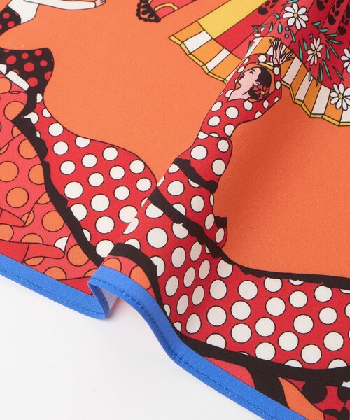 UNITED ARROWS（ユナイテッドアローズ）の「＜Dieffe Kinloch＞Fan Dance/ハンカチ（バンダナ/スカーフ・メンズ・ターコイズブルー系/オレンジ・FREE）」の9枚目の写真