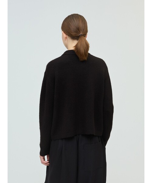 mizuiroind（ミズイロインド）の「mizuiro ind 襟付きショートカーディガン（カーディガン/ボレロ・レディース・チャコールグレー/オフホワイト/ブラック・FREE）」の10枚目の写真