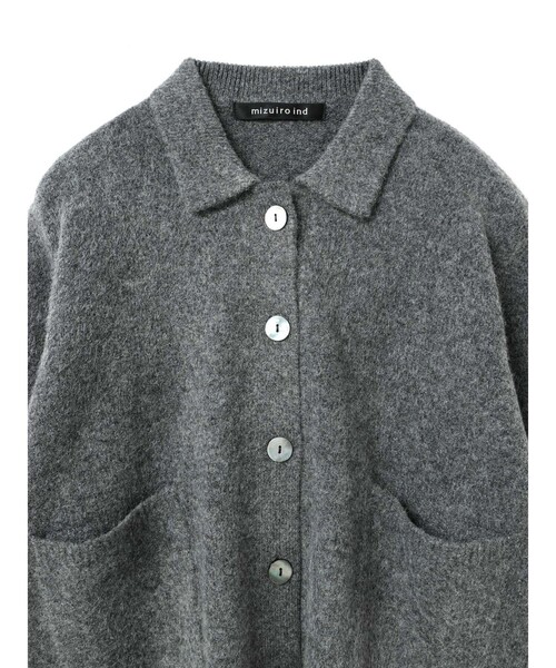 mizuiroind（ミズイロインド）の「mizuiro ind 襟付きショートカーディガン（カーディガン/ボレロ・レディース・チャコールグレー/オフホワイト/ブラック・FREE）」の15枚目の写真