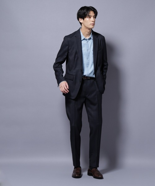 NANO universe(ナノユニバース)の「「N TROUSERS PREMIUM」ウールデニムパンツ/STRETCH(セットアップ可)(スラックス・メンズ・ネイビー/ブラック・L/M/S)」の6枚目の写真
