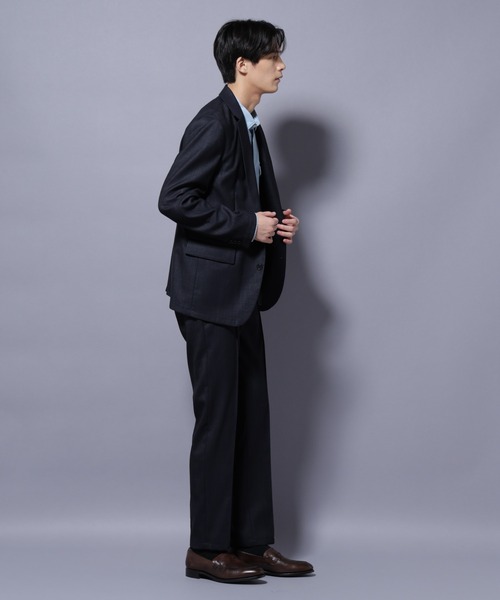 NANO universe(ナノユニバース)の「「N TROUSERS PREMIUM」ウールデニムパンツ/STRETCH(セットアップ可)(スラックス・メンズ・ネイビー/ブラック・L/M/S)」の8枚目の写真
