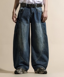 CALIFORNIA OUTFITTERS（カリフォルニア アウトフィッターズ）の「7E7 サイド切替デザイン バレルレッグパンツ ルーズシルエット（デニムパンツ）」