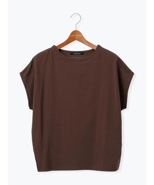 Lugnoncure（ルノンキュール）の「【接触冷感】ドルマンボートネックトップス（Tシャツ/カットソー・レディース・チャコールグレー/オフホワイト/ブラウン/ブルー・F）」の19枚目の写真