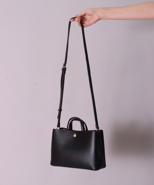 Legato Largo(レガートラルゴ)の「(LF)【Legato Largo】【たすかるっかばん】2ポケット 2WAY ショルダーバッグ(ショルダーバッグ・レディース・ブラウン/ダークグリーン/ブラック・ONE SIZE)」の4枚目の写真