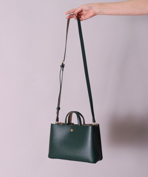 Legato Largo(レガートラルゴ)の「(LF)【Legato Largo】【たすかるっかばん】2ポケット 2WAY ショルダーバッグ(ショルダーバッグ・レディース・ブラウン/ダークグリーン/ブラック・ONE SIZE)」の8枚目の写真